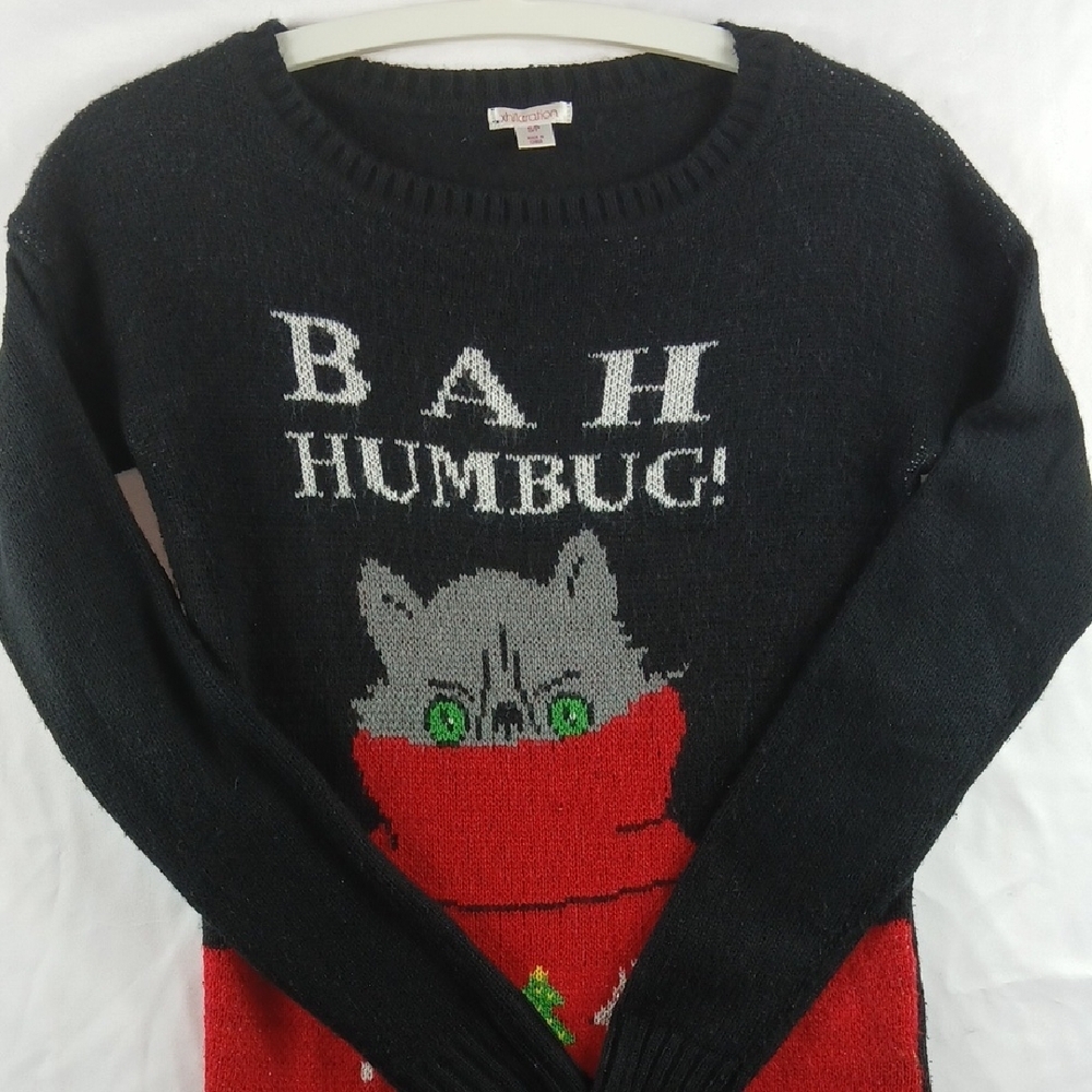 Xhilaration -XS, Christmas Ugly, But Cute Sweater. Black, Red, & Green